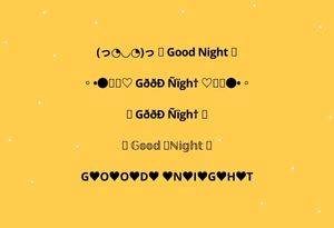 Good night style text copy and paste
