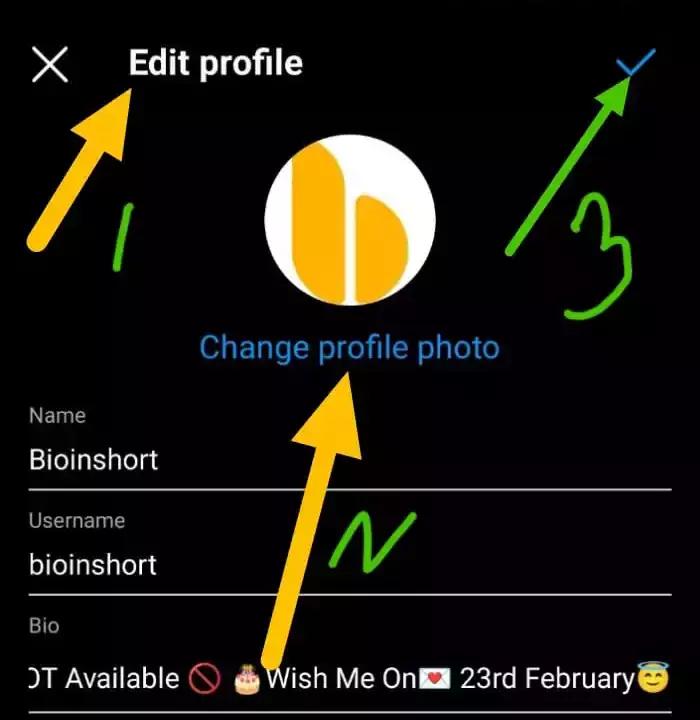 How to change dp in instagram